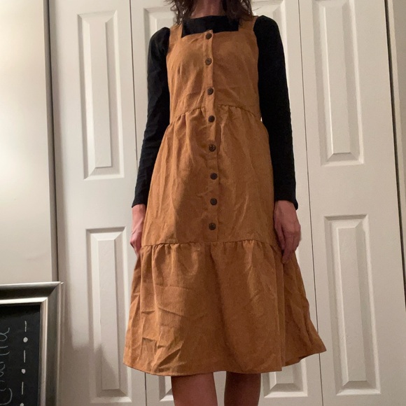 Brown Button-Down Women's Dress - Picture 2 of 6